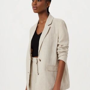 Frank And Oak 100% Linen Oversized Blazer